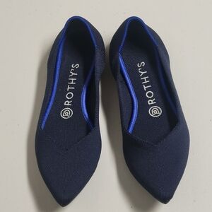 Rothy's The Point Navy Flats Size W8.
